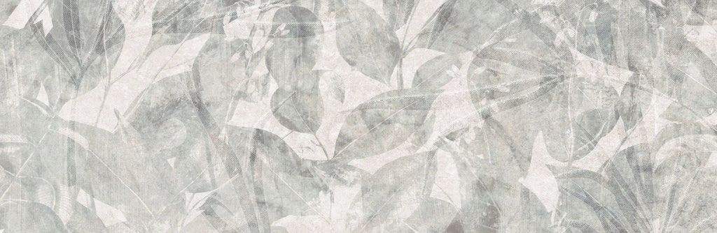 Tapet personalizat leaf cu pattern frunze verzi fade pe un fundal bej rozaliu faded green pattern