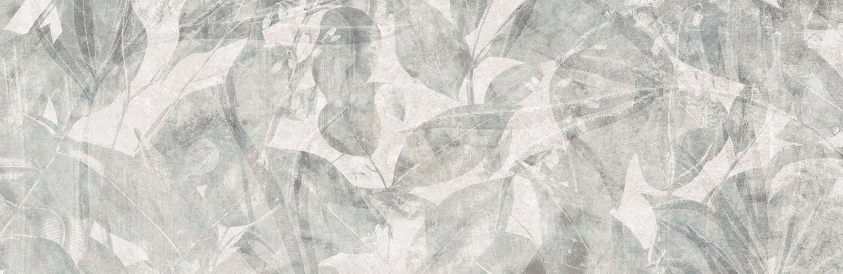 Tapet personalizat leaf cu pattern frunze verzi fade pe un fundal bej rozaliu faded green pattern