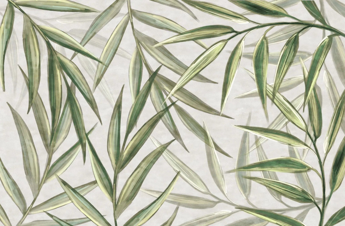 Tapet personalizat leaf cu frunze verzi de bambus bamboo leaf