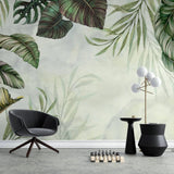 Tapet personalizat leaf cu frunze tropicale verzi in stil tropical tropical frame