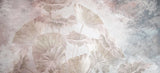 Tapet personalizat leaf cu frunze de lotus in nuante fine de roz si albastru paradise leaves