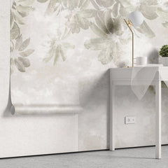 Tapet personalizat leaf cu frunze tropicale in partea de sus cu fundal texturat hanging leaves