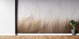Fototapet personalizat leaf cu frunze si iarba de pampas uscata in tonuri naturale de bej si maro oferind un aspect delicat si boem dry nature