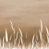 Tapet personalizat leaf cu frunze cu spice albe de grau pe un fundal maro deschis oferind un accent subtil de natura si eleganta wheat accent