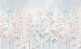 Tapet personalizat leaf cu crengute delicate si frunze in nuante pastelate pe un fundal luminos creand o atmosfera eterica si relaxanta heaven leaves