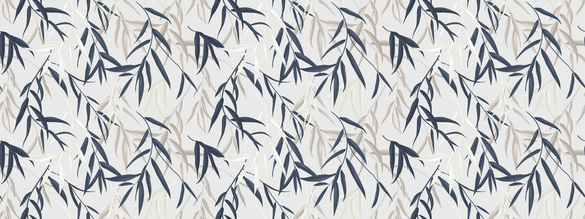 Blueish Beige Bamboo Personalised Wallpaper