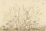 Tapet Personalizat Leaf cu frunze si plante de camp abstracte in nuante de bej si crem 3 - BEIGE FLORAL SKETCH