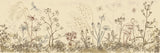 Tapet Personalizat Leaf cu frunze si plante de camp abstracte in nuante de bej si crem 4 - FLORAL SKETCH LANDSCAPE