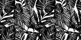 Tapet Personalizat Leaf cu ilustratie de frunze negre - GRAPHIC ART LEAVES BLACK