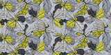 Tapet Personalizat Leaf cu frunze in nuante de gri si accente galbene - YELLOW ACCENT LEAF