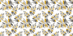 Crayon Yellow Leaves Personalised Wallpaper