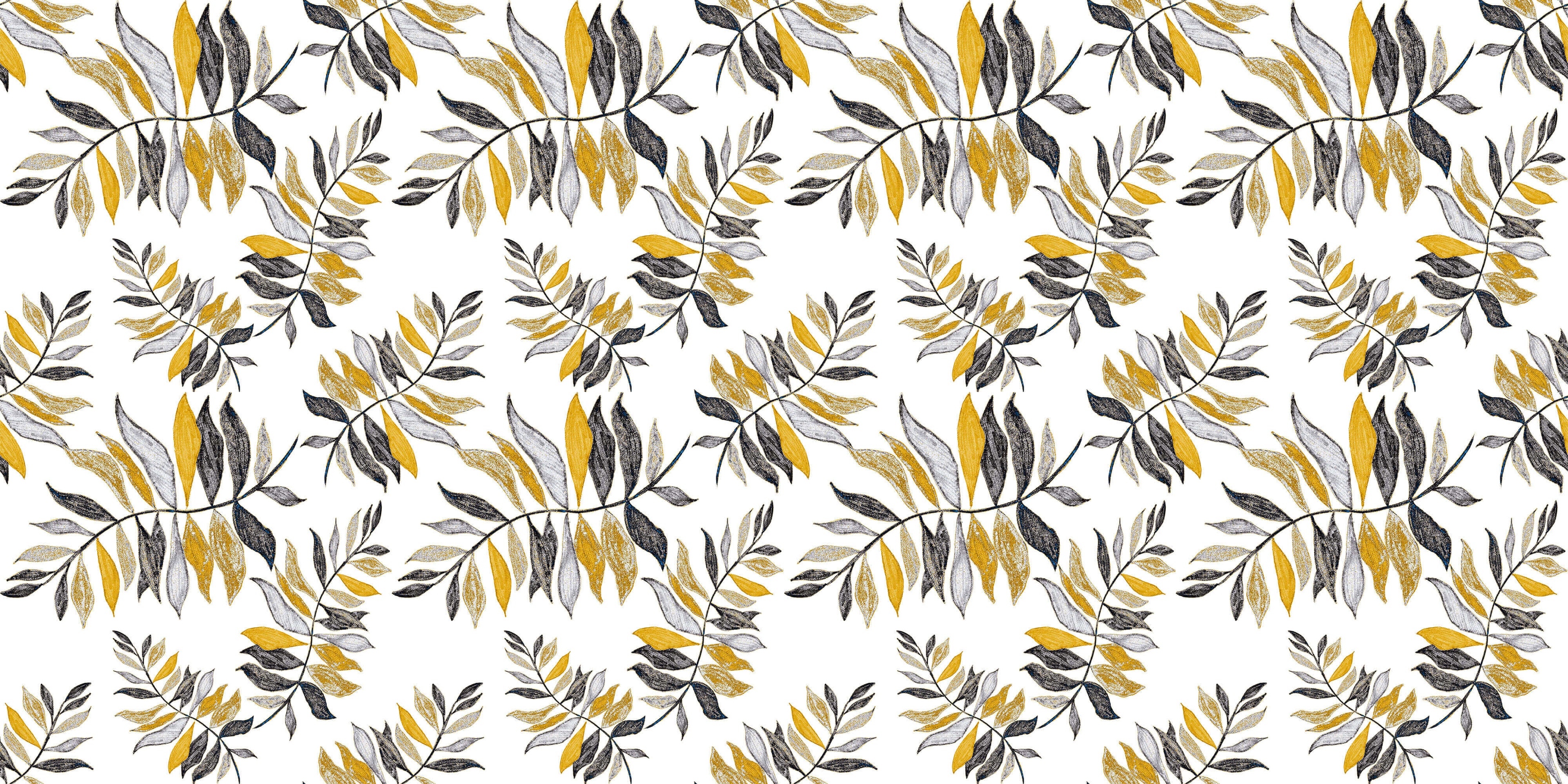 Tapet personalizat - CRAYON YELLOW LEAVES