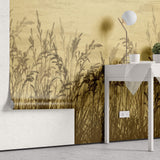 Tapet Personalizat Leaf cu stufaris uscat in stil vintage - WILD WEST REEDS