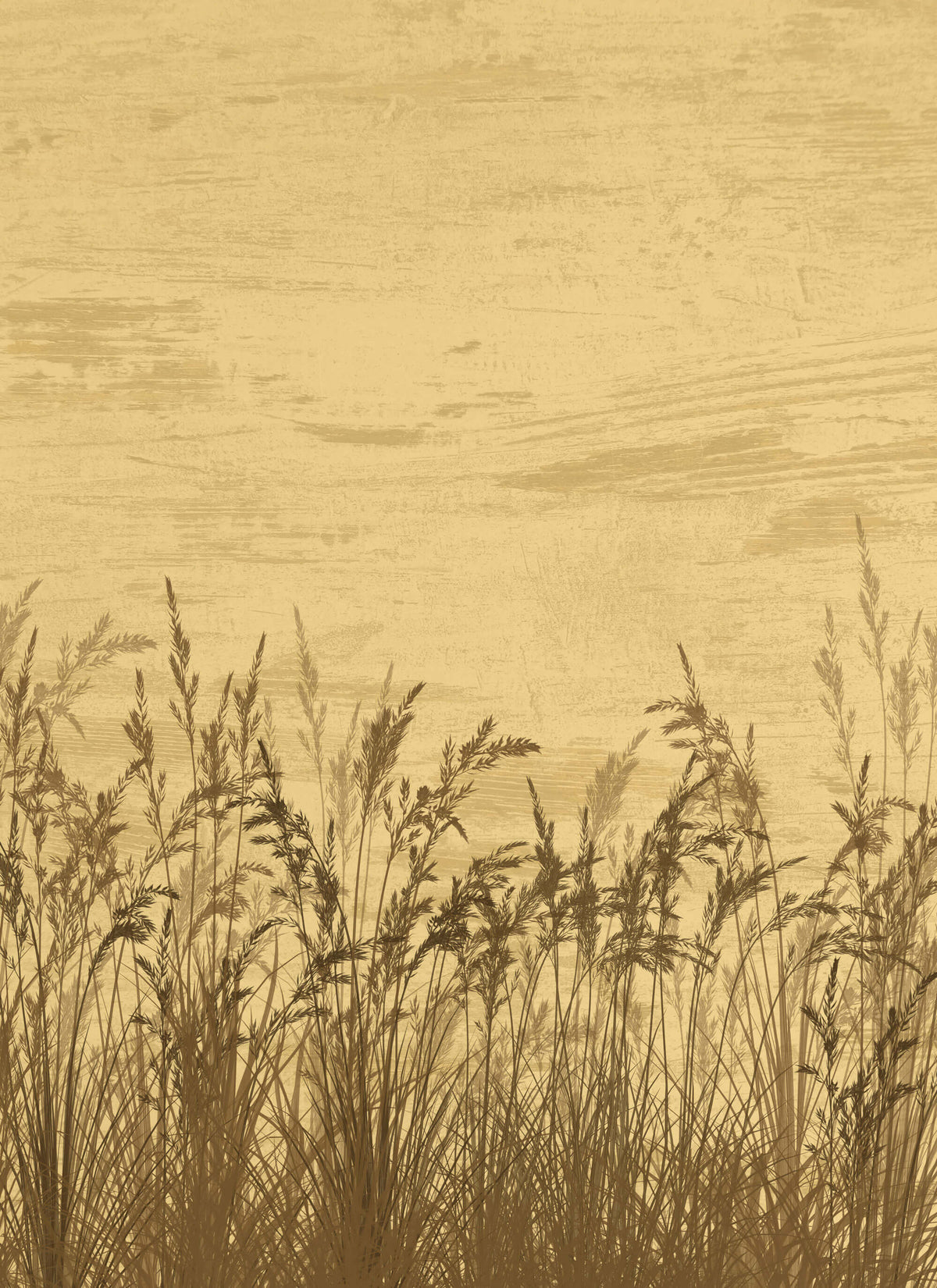 Tapet Personalizat Leaf cu stufaris uscat in stil vintage - WILD WEST REEDS