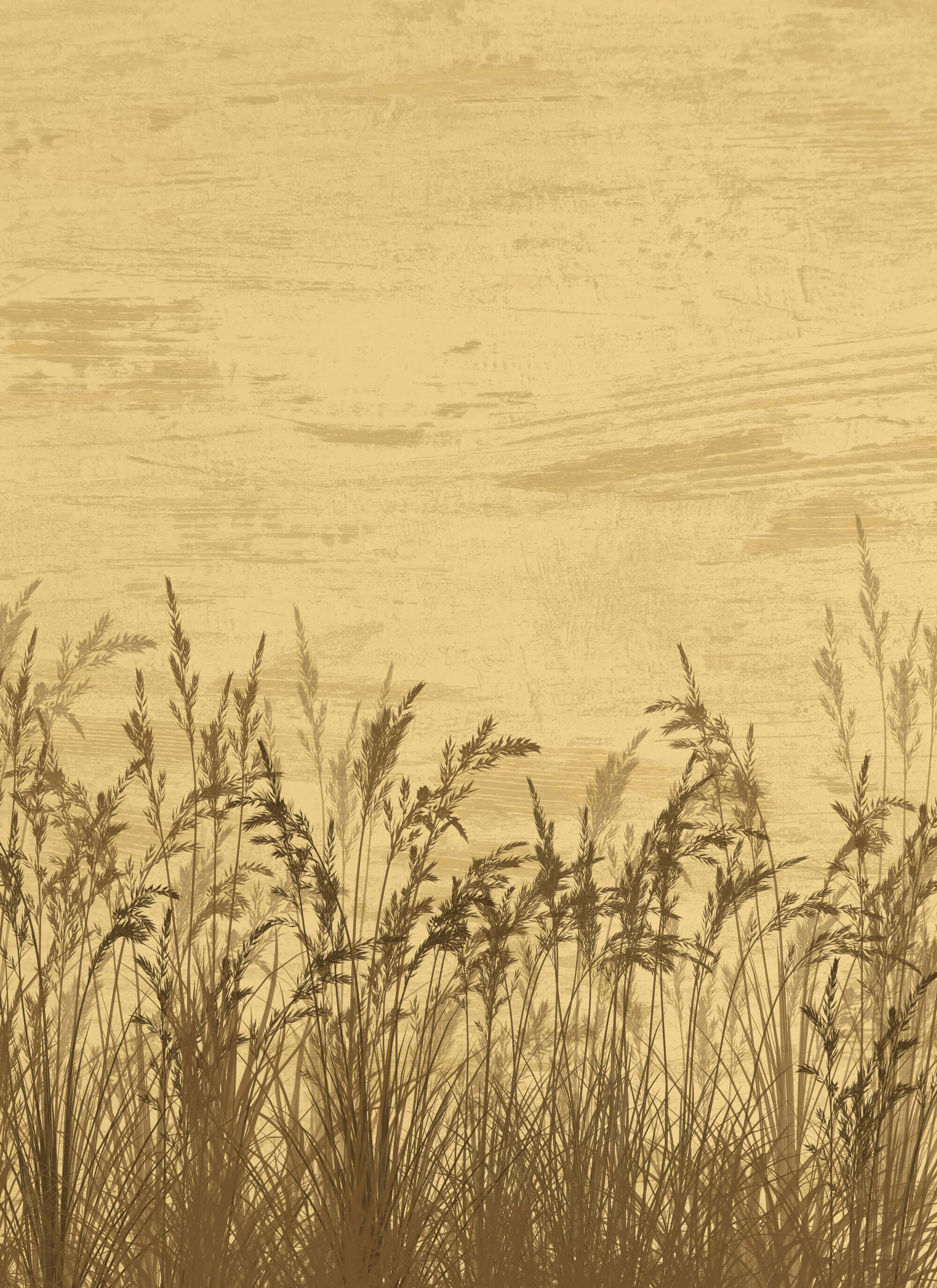 Tapet Personalizat Leaf cu stufaris uscat in stil vintage - WILD WEST REEDS