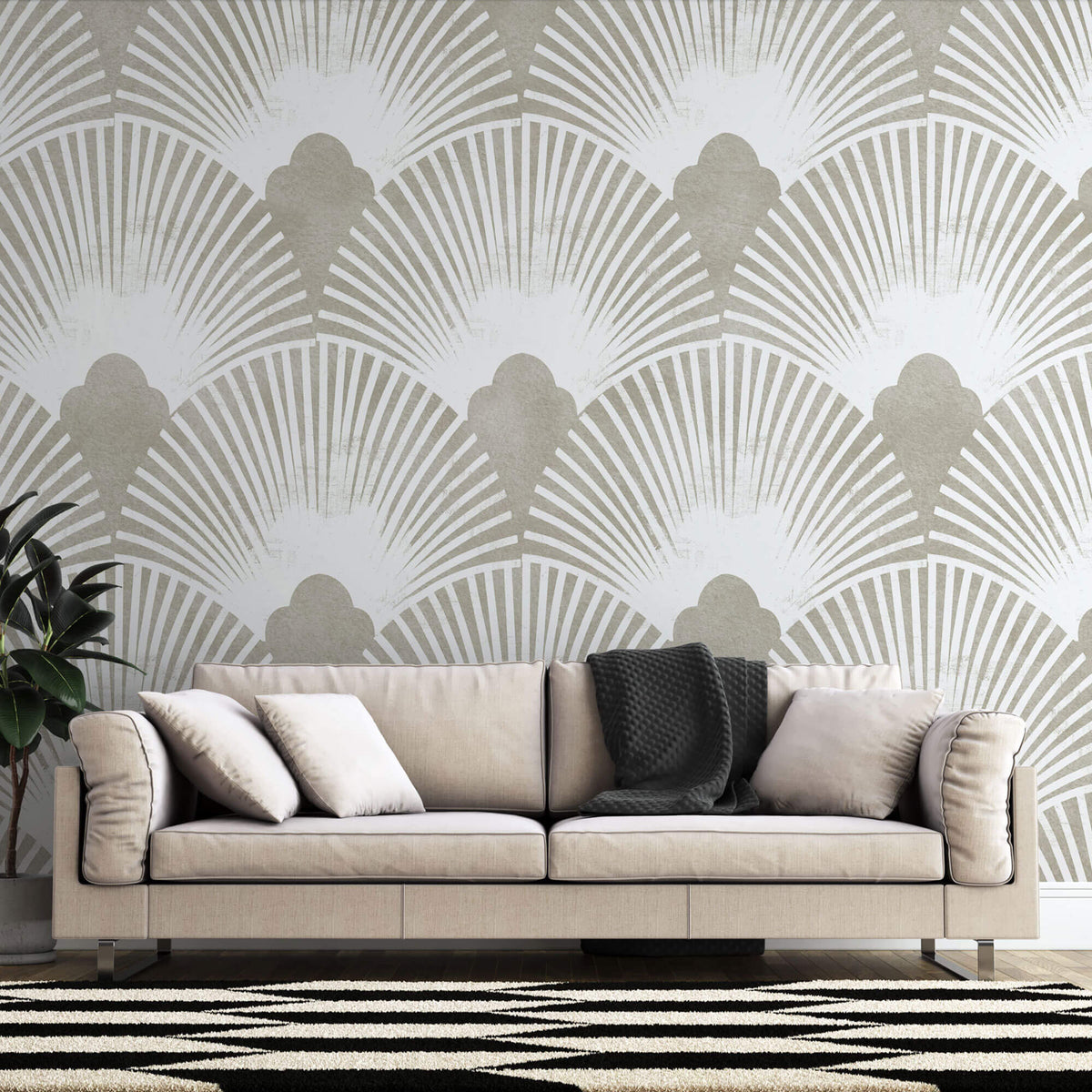 Tapet Personalizat Leaf cu ilustratii de frunze in stil oriental - ORIENTAL LEAF DECO
