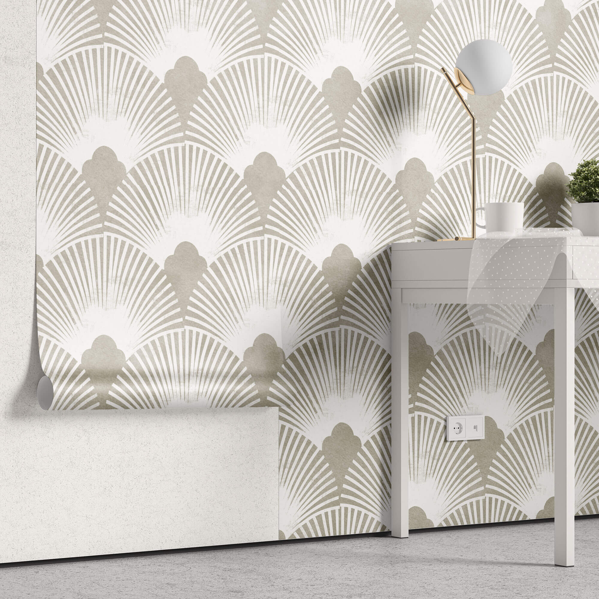 Tapet Personalizat Leaf cu ilustratii de frunze in stil oriental - ORIENTAL LEAF DECO