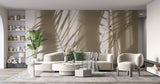Tapet Personalizat Leaf cu umbre de frunze de palmier pe fundal texturat - TEXTURED SILHOUETTE