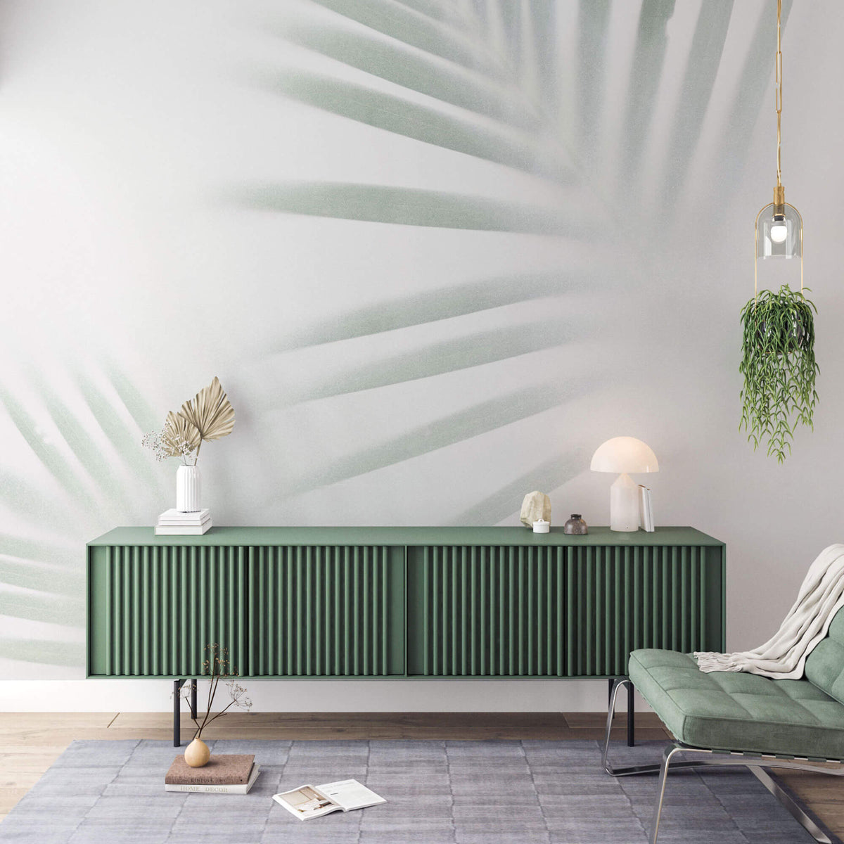 Tapet Personalizat Leaf cu frunze in spatele fundalului estompat - OPAQUE LEAF