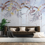Tapet Personalizat Leaf cu ilustratie florala in arcade texturate - TROPICAL ARCHES