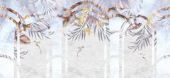 Tapet Personalizat Leaf cu ilustratie florala in arcade texturate - TROPICAL ARCHES