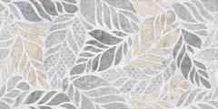 Tapet Personalizat Leaf cu forme de frunze si texturi mixte in nuante de bej si gri - SEE THROUGH TEXTURE