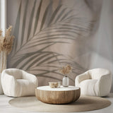 Tapet Personalizat Leaf cu frunza de palmier difuza in fundal rozaliu - SOFT VEIL LEAF I