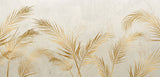 Tapet Personalizat Leaf cu frunze de palmier aurii in vant - BRASSY WIND