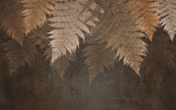 Tapet Personalizat Leaf cu frunze de feriga uscata in fundal maro - BROWN FERN