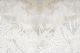 Tapet Personalizat Leaf cu frunze deschise pe un fundal stucco gri - FADED STUCCO LEAVES