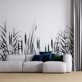 Tapet Personalizat Leaf cu papura neagra pe un fundal alb - BLACK BULRUSH