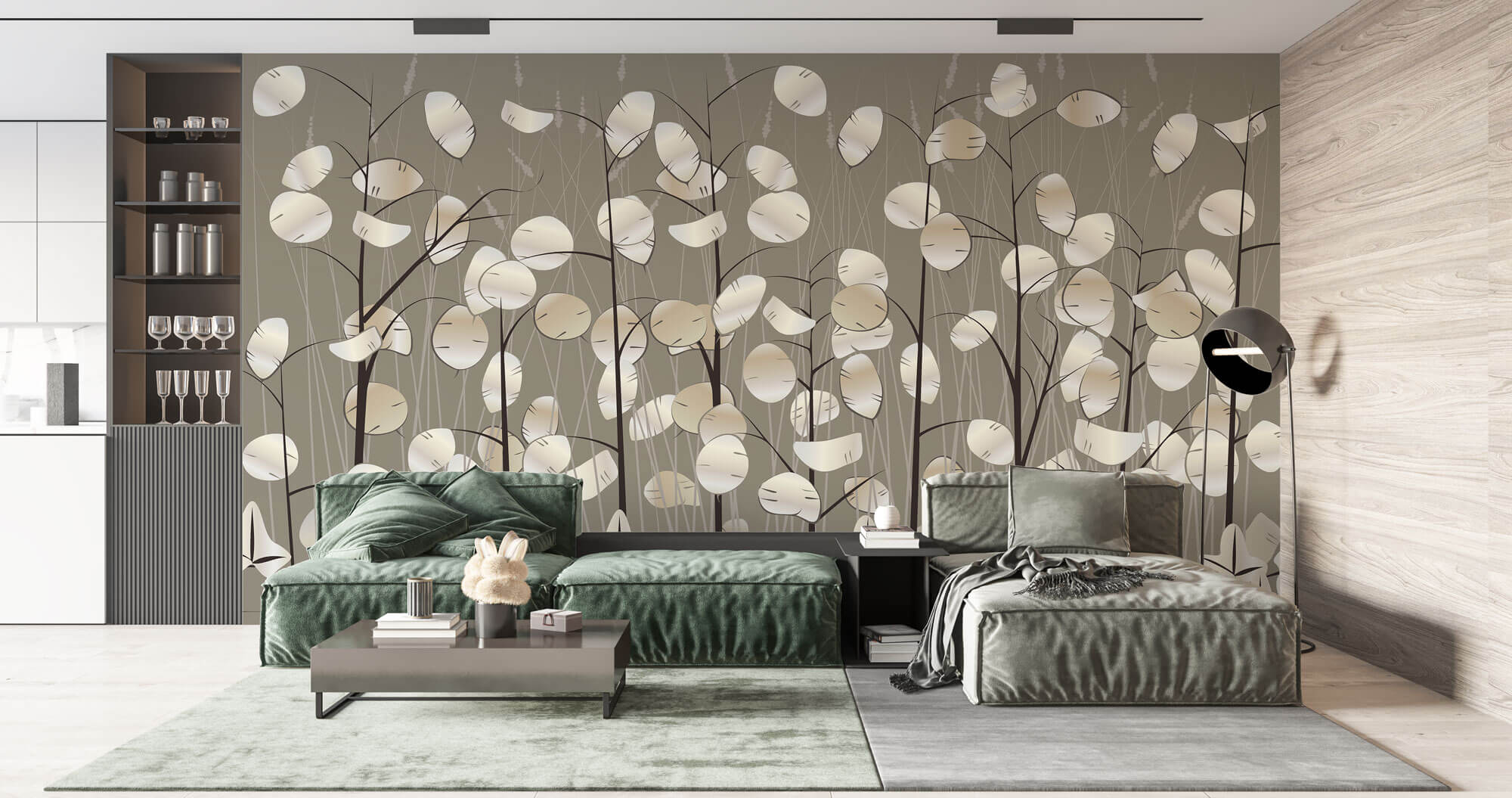 Tapet Personalizat Leaf cu copaci cu frunze sidefate - DECORATIVE PLANTS