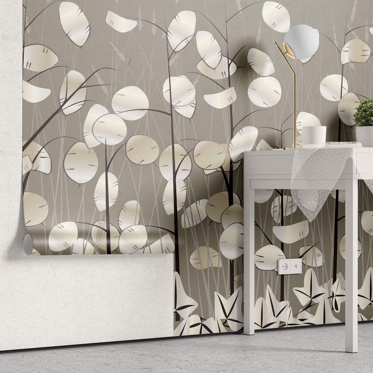 Tapet Personalizat Leaf cu copaci cu frunze sidefate - DECORATIVE PLANTS