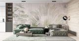 Tapet Personalizat Leaf cu frunze si plante tropicale estompate in fundal - FADED TROPICAL GREEN
