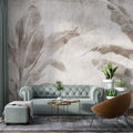 Tapet Personalizat Leaf cu frunze de bananier sepia - WALL BANANA TREE