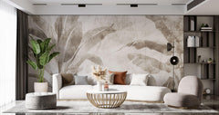 Tapet Personalizat Leaf cu frunze de bananier sepia - WALL BANANA TREE