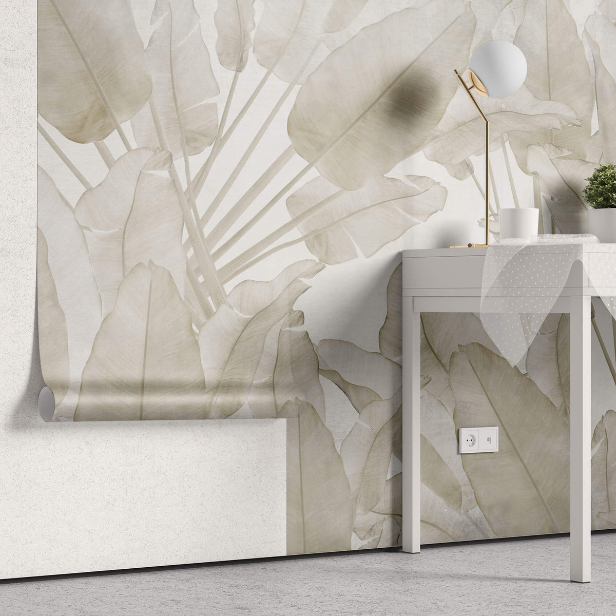 Tapet Personalizat Leaf cu frunze crem de bananier - COFFEE LEAVES