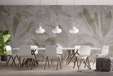 Tapet Personalizat Leaf cu frunze tropicale aramii pe fundal stucco crapat - LEAF CRACKS