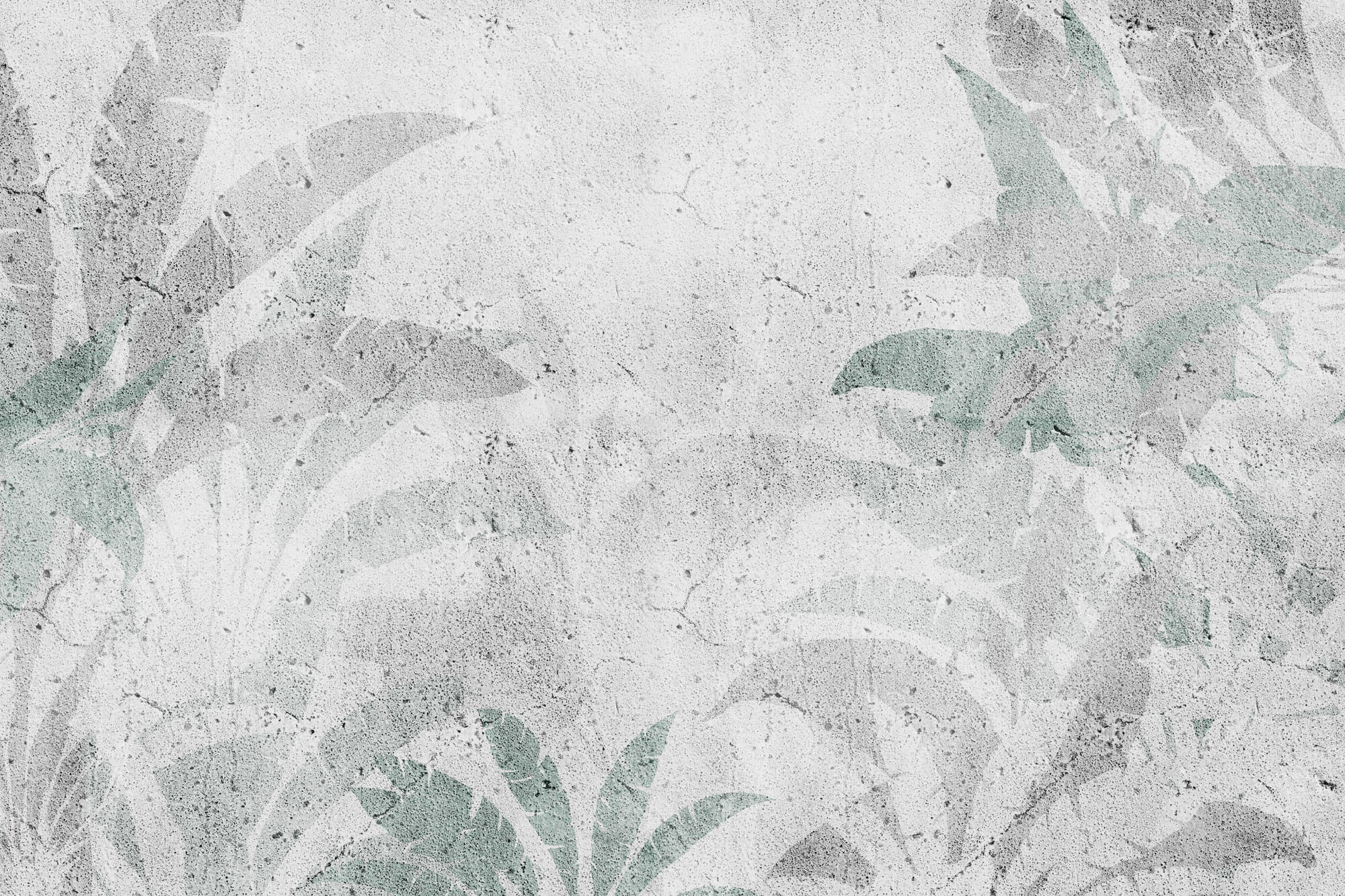 Tapet Personalizat Leaf cu frunze verzi estompate in fundal de vopsea decorativa texturat - GRUNGE SAGE