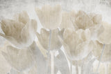 Tapet Personalizat Leaf cu lalele maronii cu textura liniara - CONCRETE TULIPS