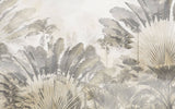 Tapet Personalizat Leaf cu copaci tropicali sepia si fundal texturat de linen - SAFARI DUST