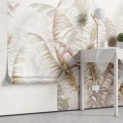 Tapet Personalizat Leaf cu frunze rozalii de palmier - DELIGHTING NATURE