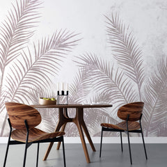 Tapet Personalizat Leaf cu frunze de palmier in nuante lila - REFINED PALM TREE