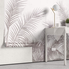Tapet Personalizat Leaf cu frunze de palmier in nuante lila - REFINED PALM TREE