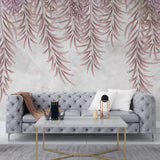 Tapet Personalizat Leaf cu frunze de palmier in nuante de roz - PINK WILLOW