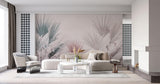 Tapet Personalizat Leaf cu frunze de palmier intr-un fundal roz texturat - DUSTY PINK CANVAS