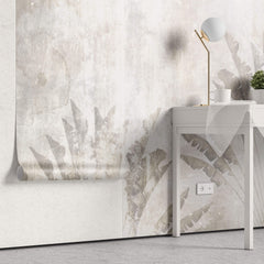 Tapet Personalizat Leaf cu frunze etompate in textura de stucco - BURNISHED BANANA TREES