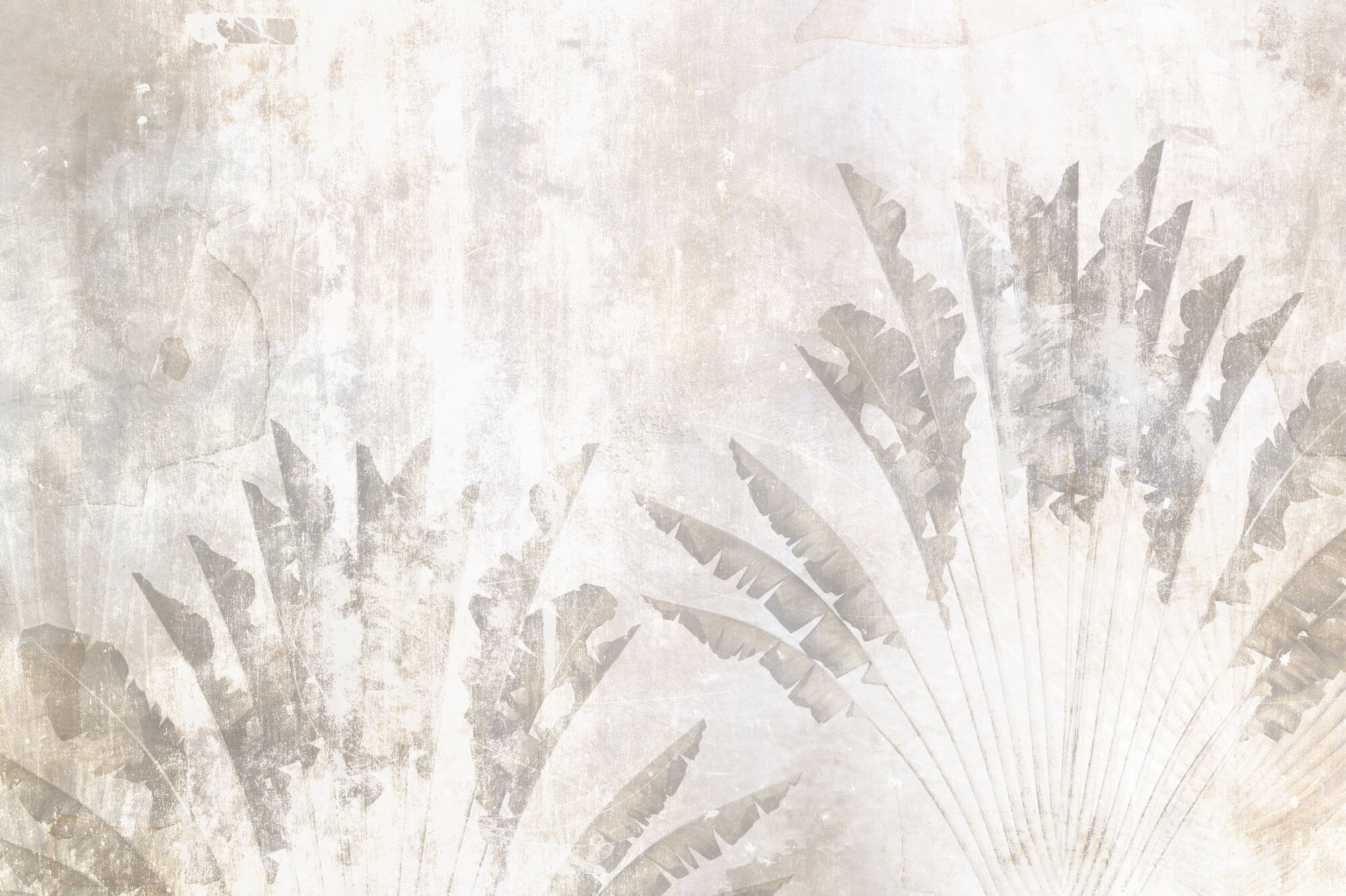 Tapet Personalizat Leaf cu frunze etompate in textura de stucco - BURNISHED BANANA TREES