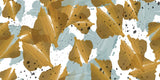Tapet Personalizat Leaf cu frunze abstracte in nuante aramii si albastre - ABSTRACT MUSTARD LEAVES