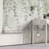 Tapet Personalizat Leaf cu frunze mici verzi cazatoare estompate - STAMP WATERCOLOR LEAVES